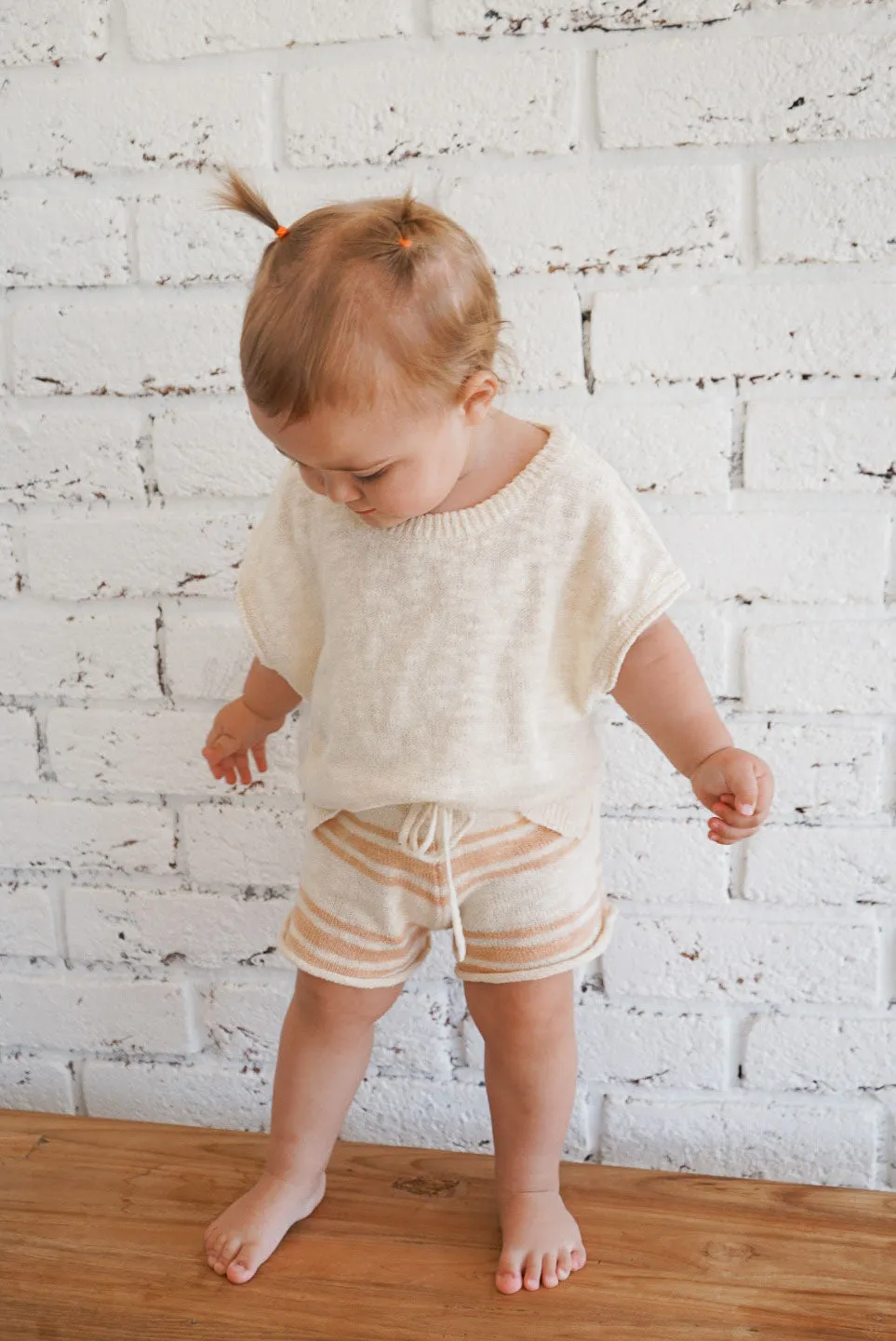 Kori Slub Cotton Shorts | Peach