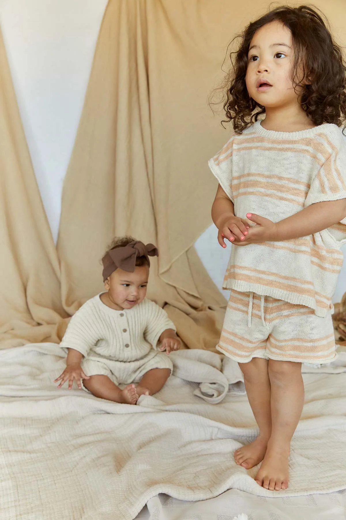 Kori Slub Cotton Shorts | Peach