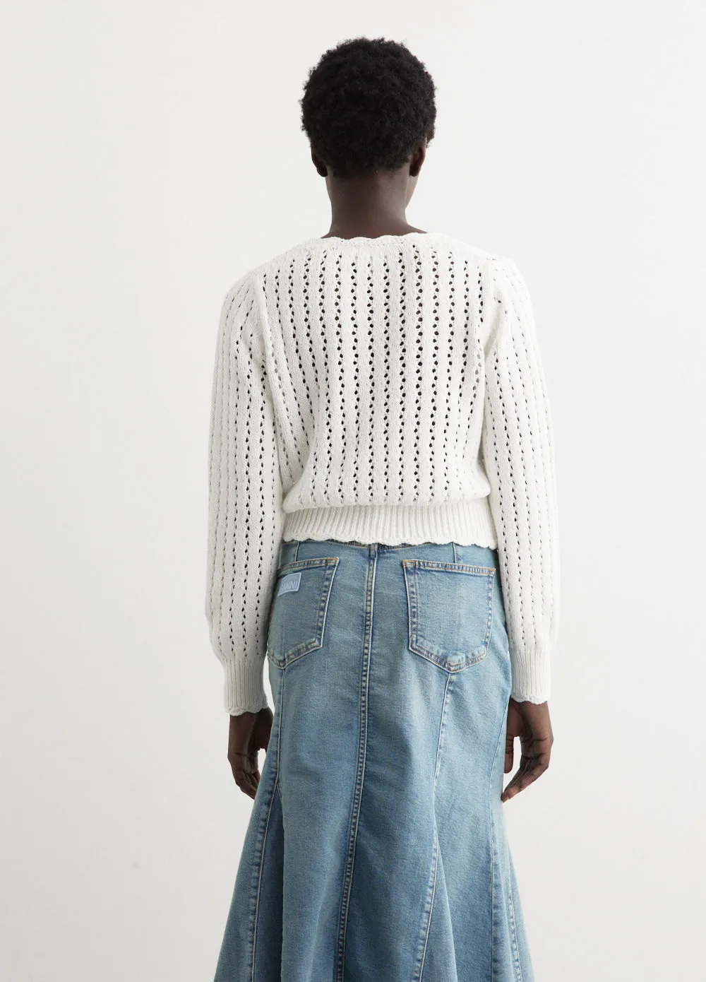 Lace Low O-Neck Cardigan