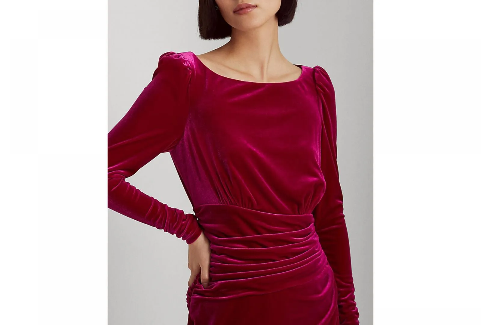 Lauren Ralph Lauren Womens Velour Midi Sheath Dress 253898038001