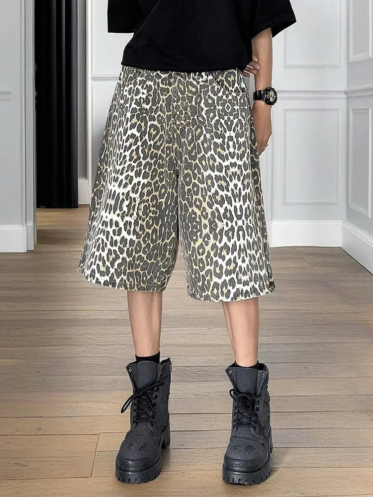 Leopard Print Baggy Shorts