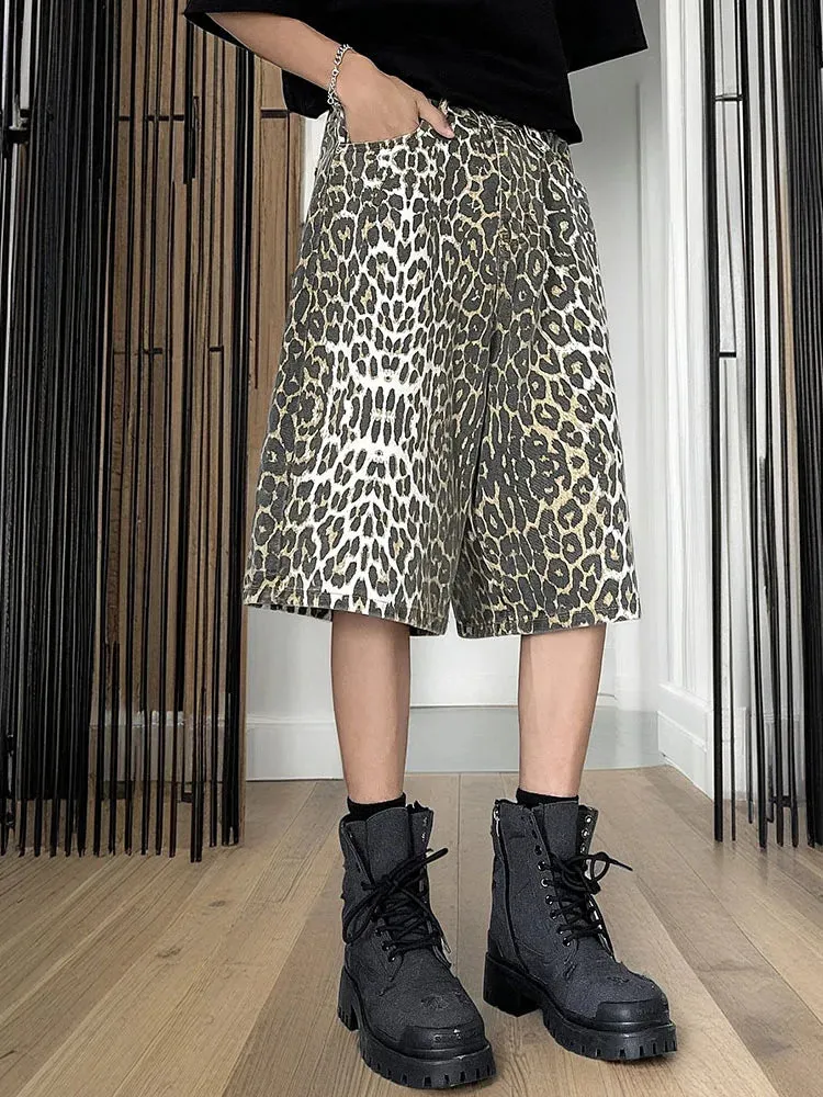 Leopard Print Baggy Shorts