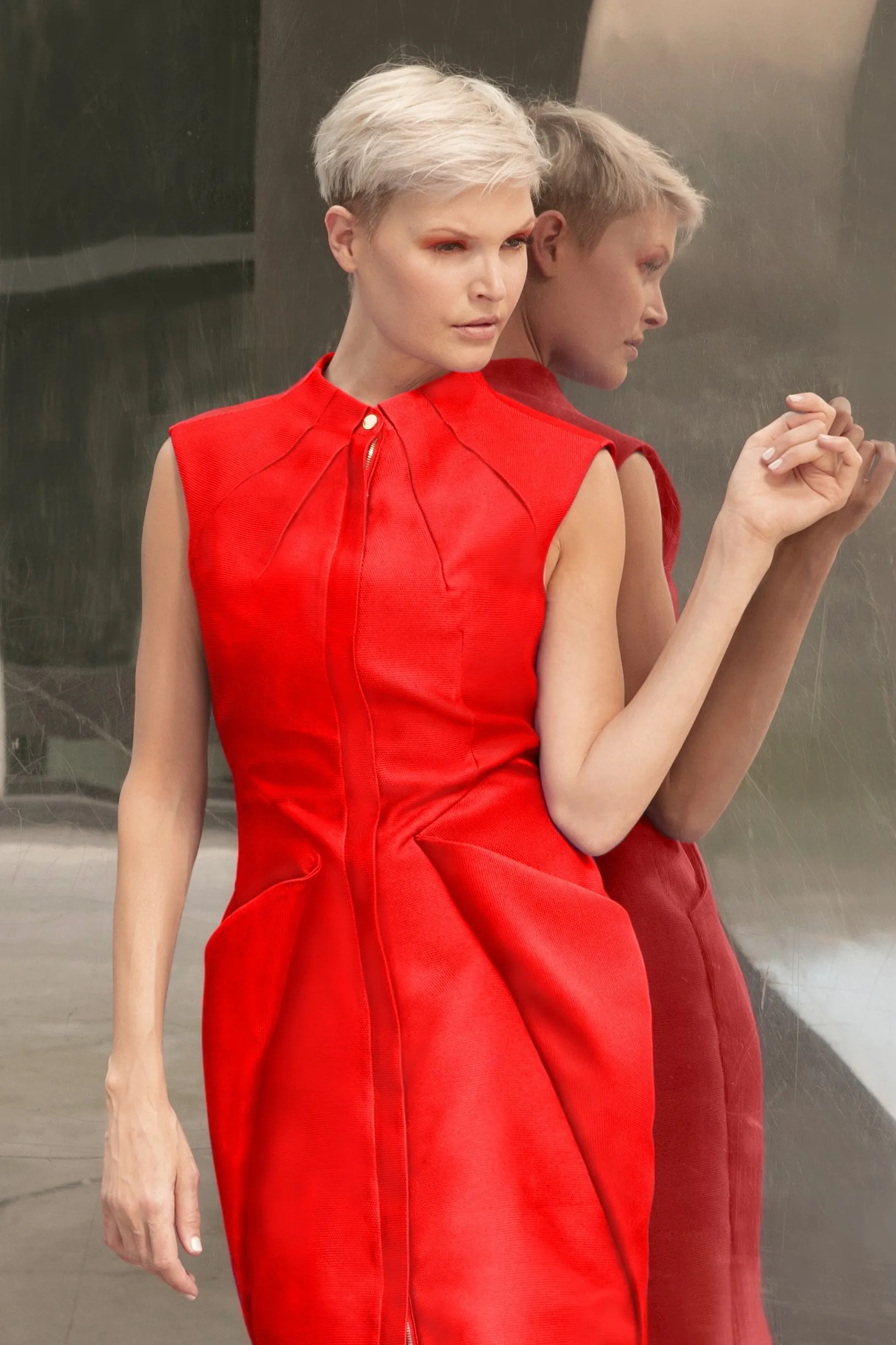 Lisette Midi Cocktail Dress | Red