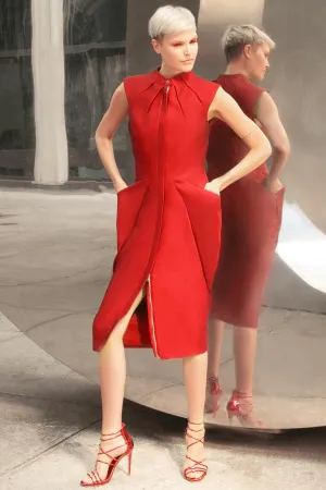 Lisette Midi Cocktail Dress | Red