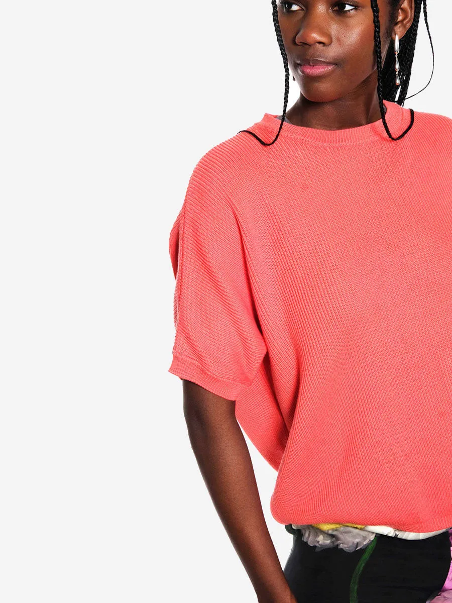Lola Short Sleeve Jumper - Coral