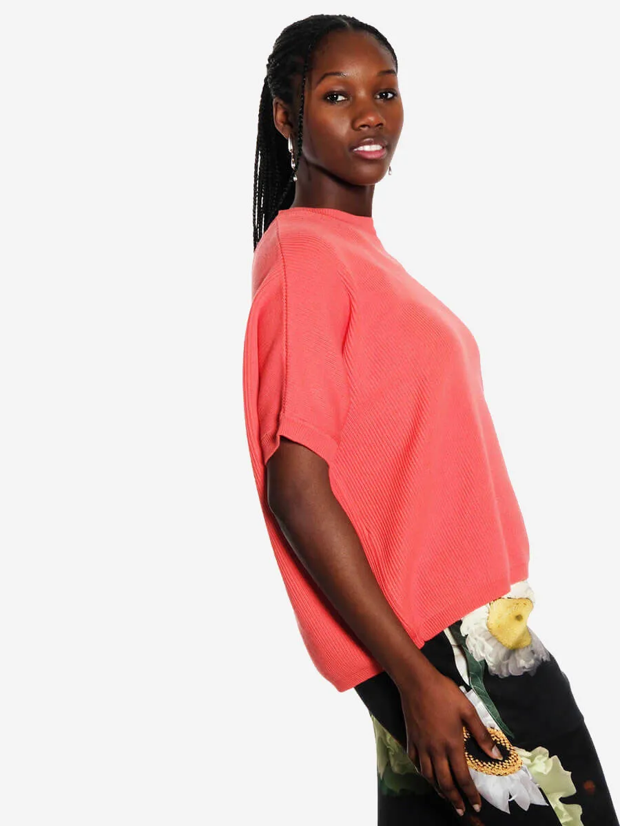 Lola Short Sleeve Jumper - Coral