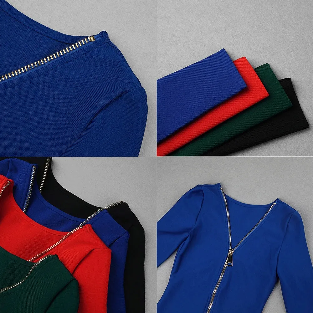 Long Sleeve Bandage Hollow Out Backless Club Dress