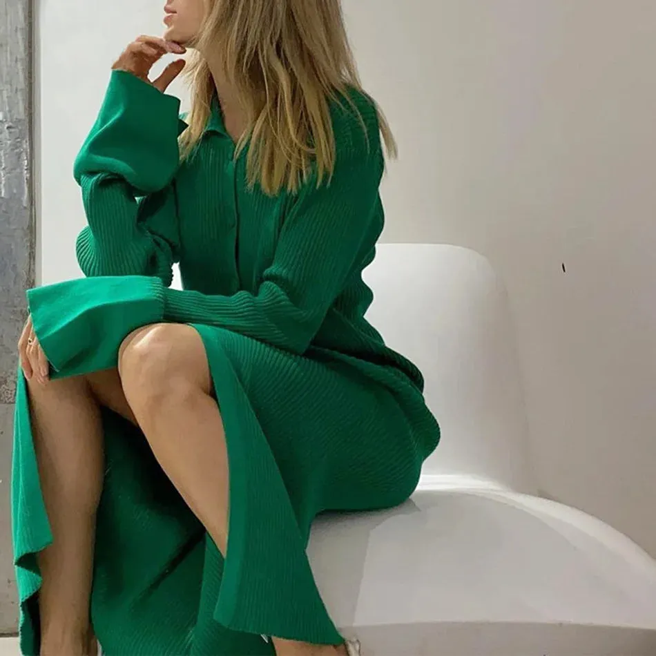 Long Sleeve Bodycon Knitted Maxi Sweater Lady Elegant Long Dress