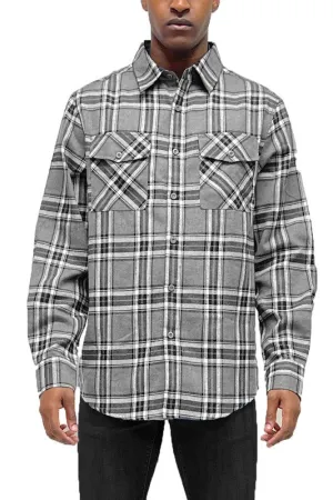 LONG SLEEVE FLANNEL FULL PLAID CHECKERED SHIRT