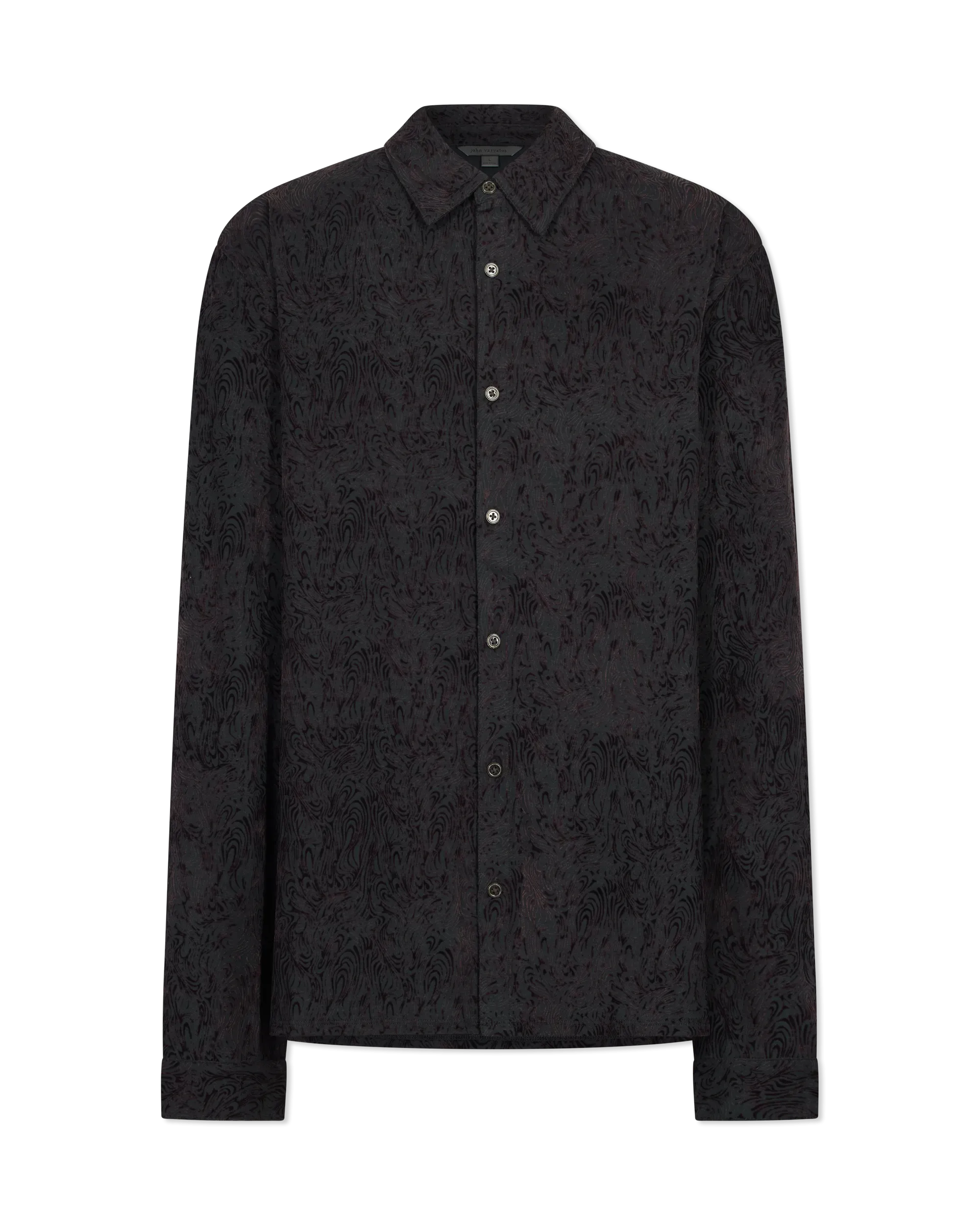 Long Sleeve Flocked Shirt