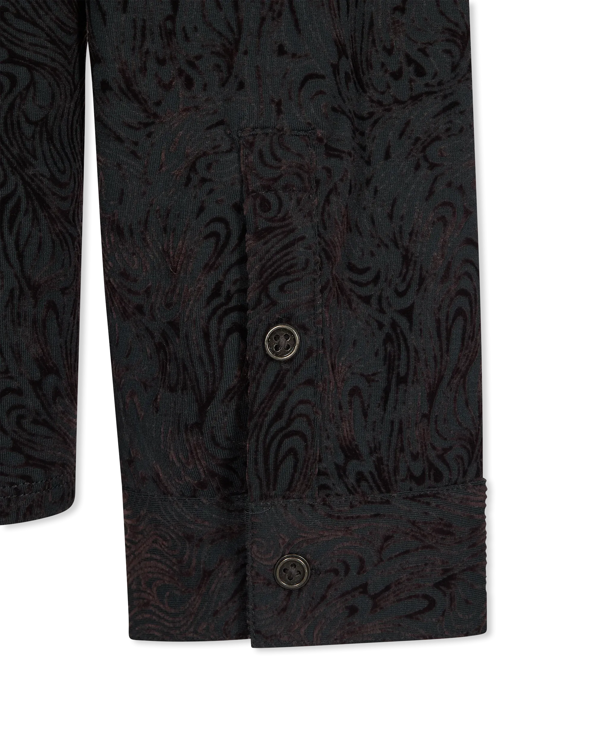 Long Sleeve Flocked Shirt