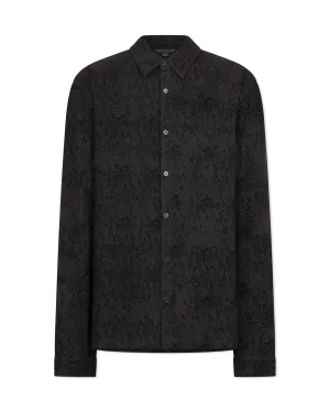 Long Sleeve Flocked Shirt
