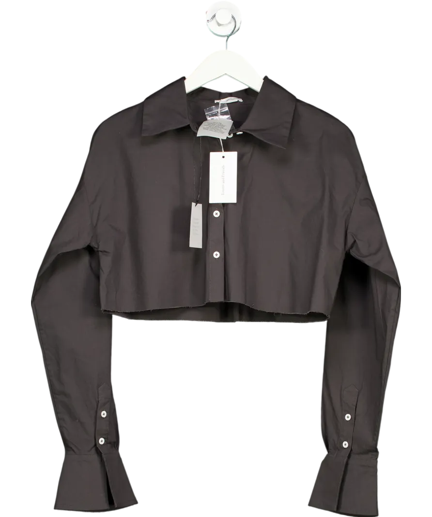 Lovers and Friends Grey Palmer Cropped Shirt Top UK S