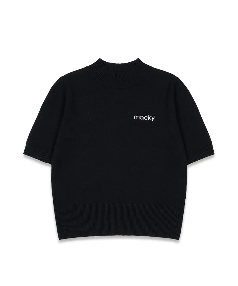 MACKY Golf: Half-Neck Viscose Knit - Black