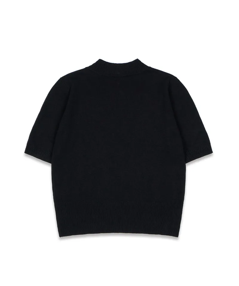 MACKY Golf: Half-Neck Viscose Knit - Black