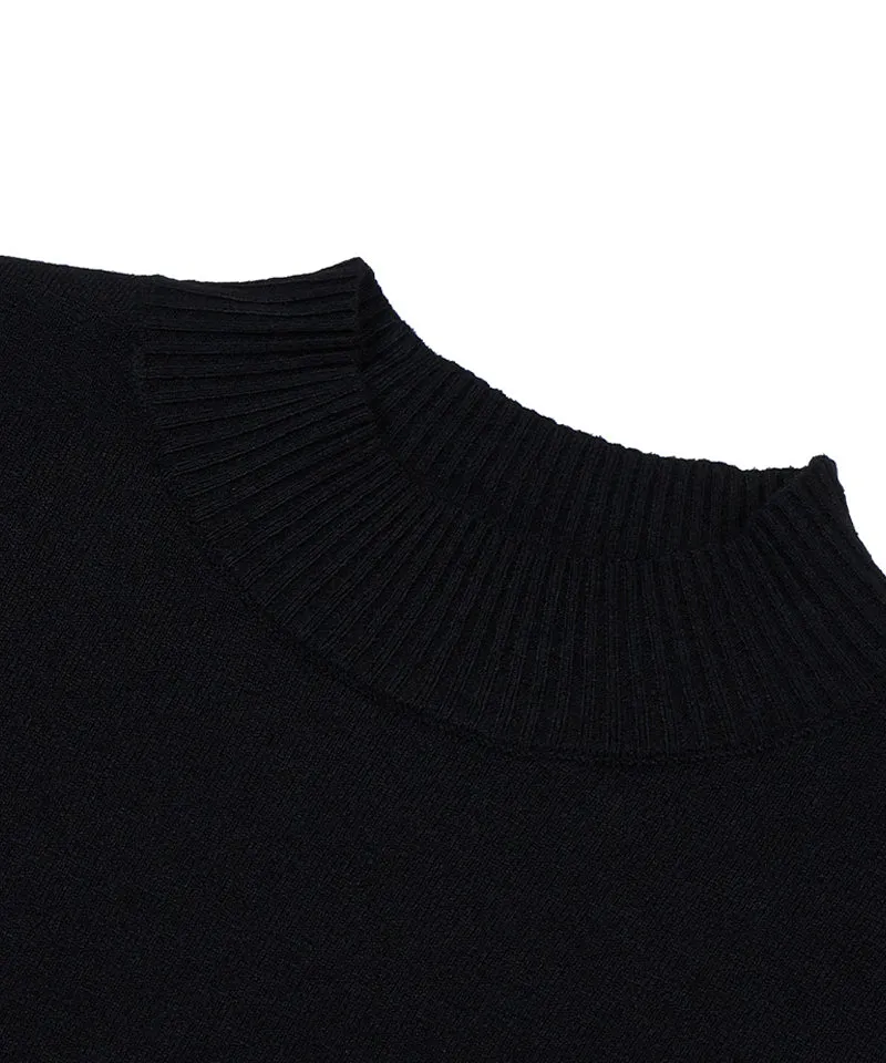 MACKY Golf: Half-Neck Viscose Knit - Black