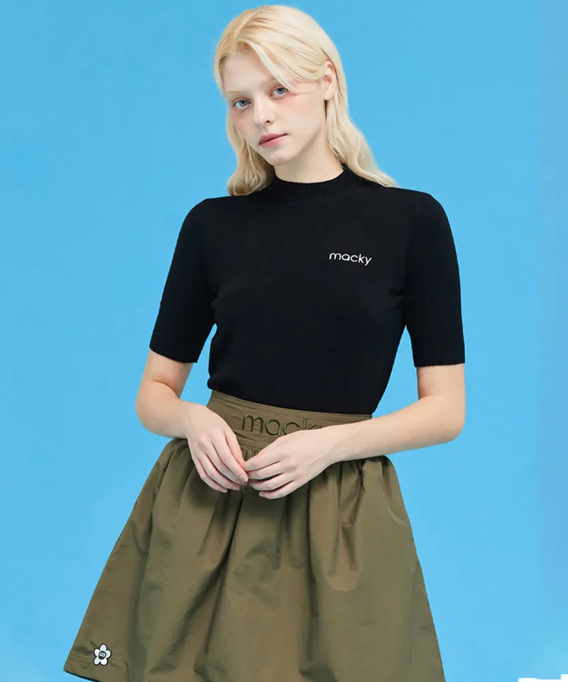 MACKY Golf: Half-Neck Viscose Knit - Black