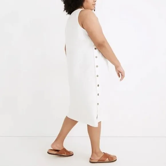 Madewell Linen-Cotton Side-Button Midi Dress 1X
