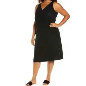 Madewell Linen-Cotton Side-Button Midi Dress 1X