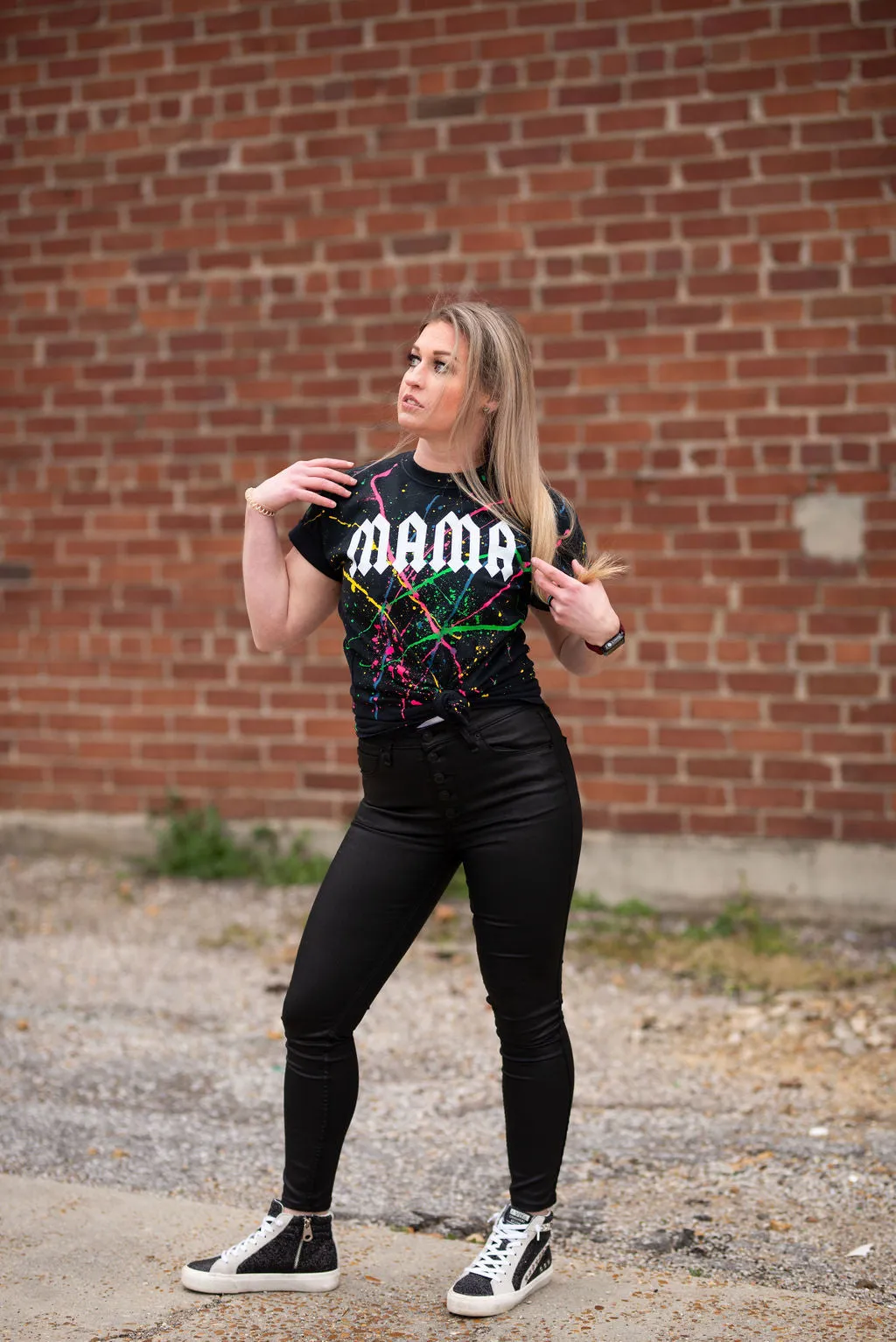 Mama Splatter Grunge Rocker Tee/ Mama Unisex Tee