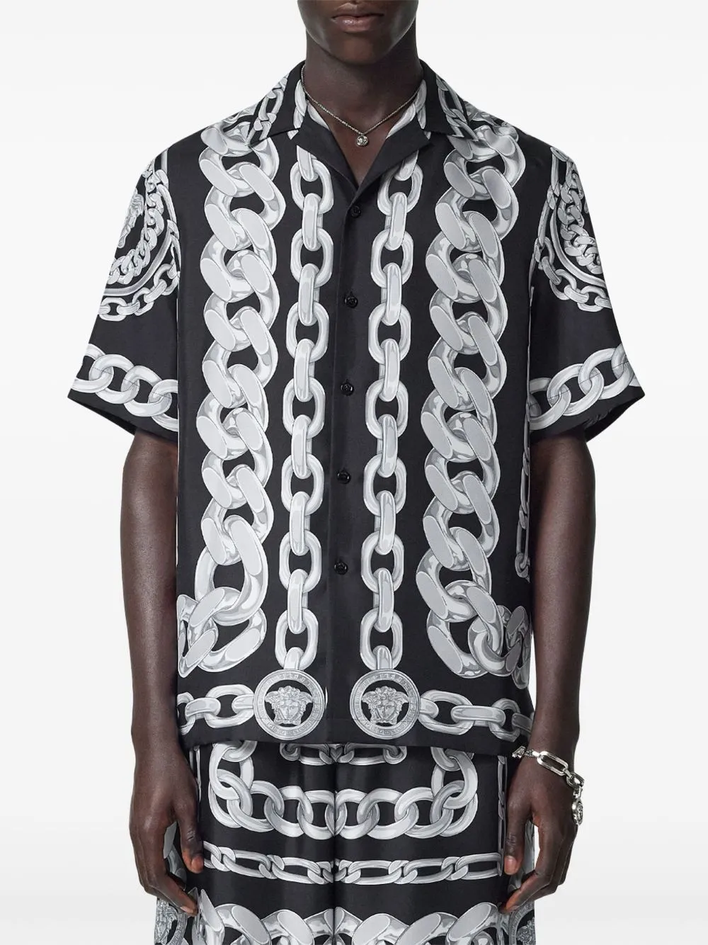 Medusa chain silk shirt
