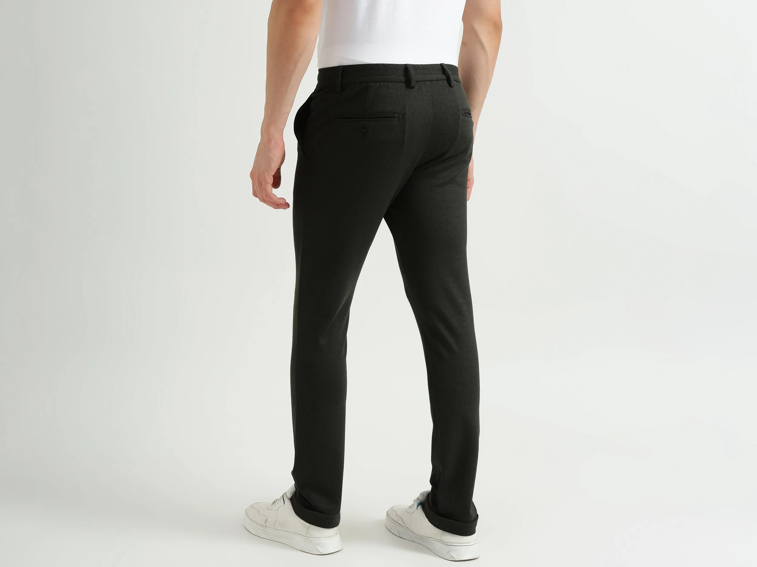 Mens Cropped Patterned Trousers