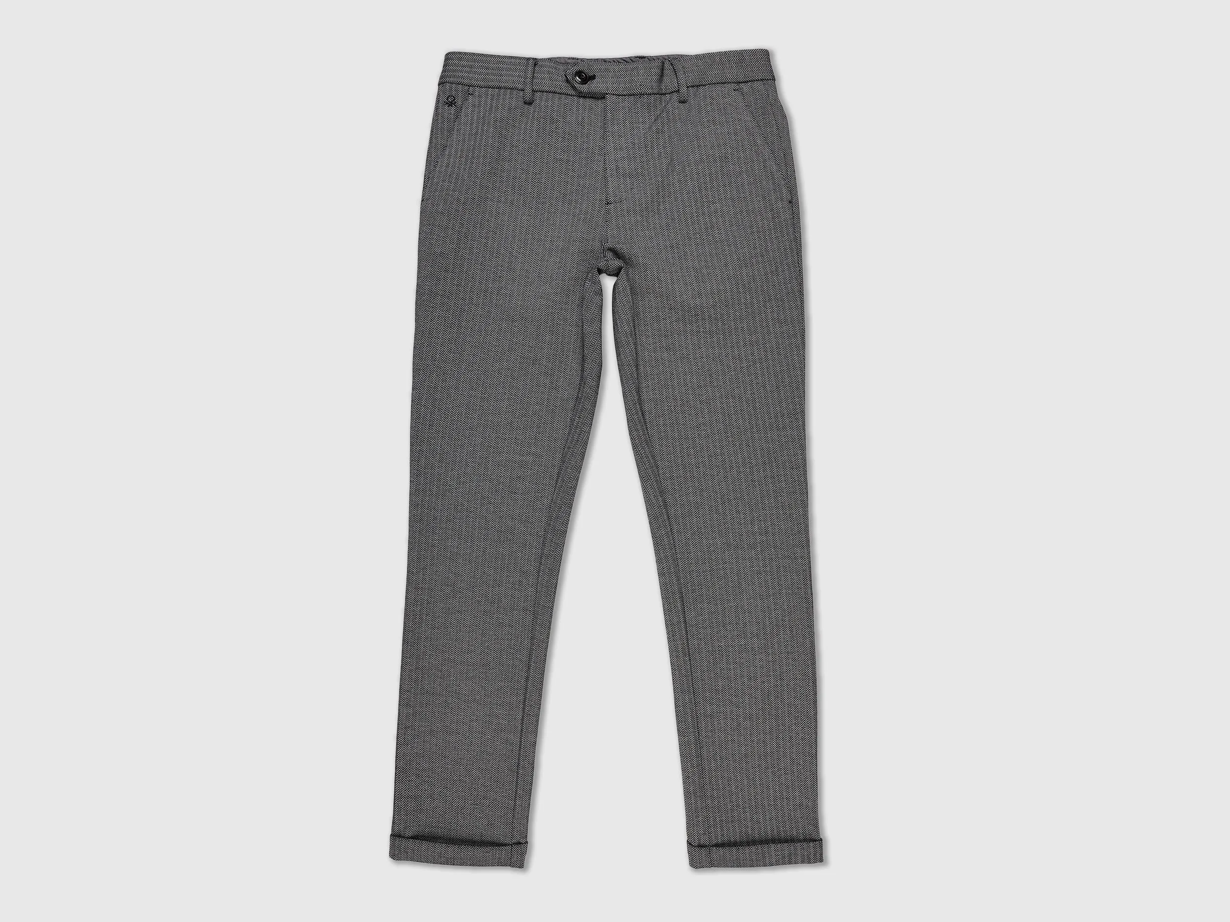 Mens Cropped Patterned Trousers