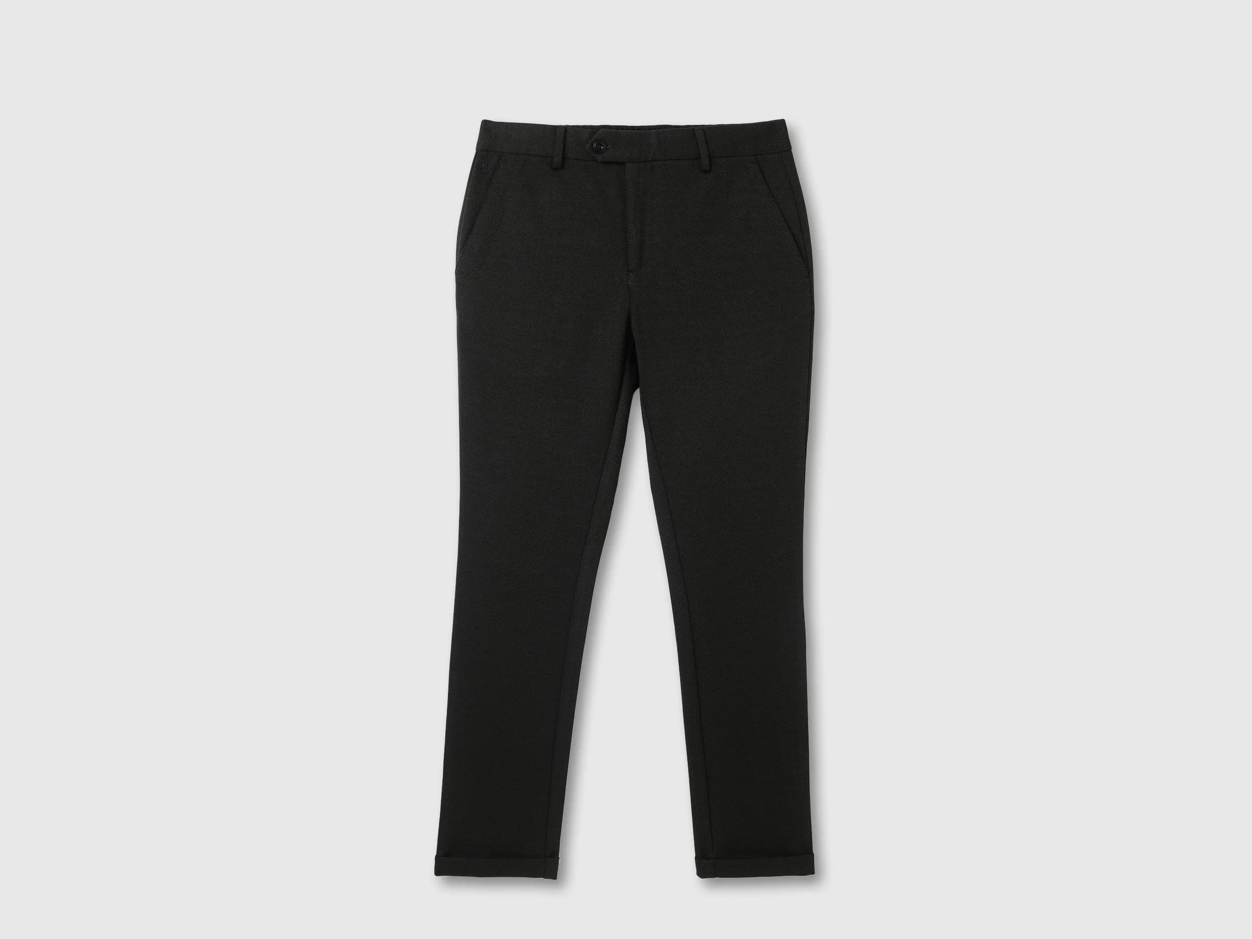 Mens Cropped Patterned Trousers