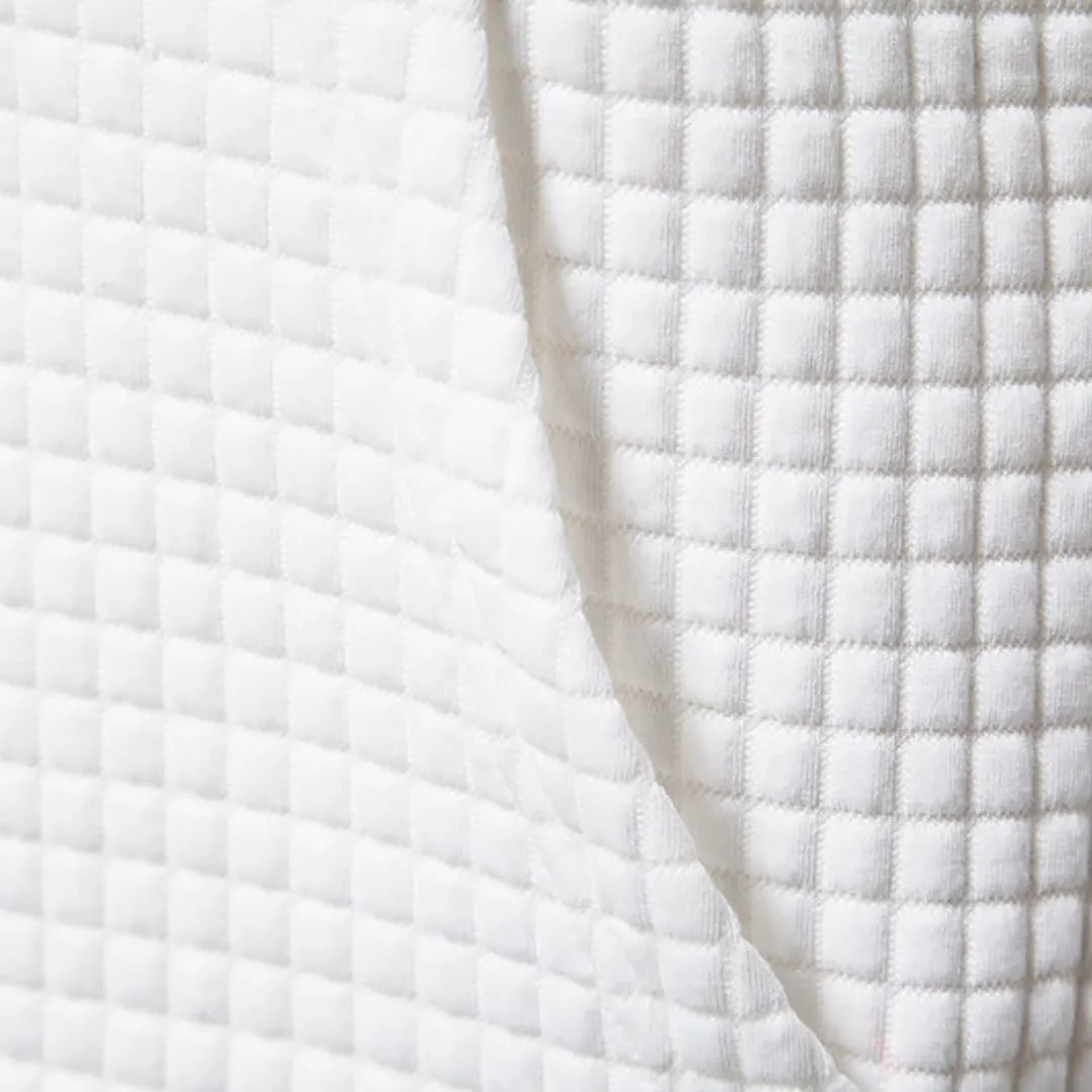 Men’s Hoodie – Quilted Texture – White Casual Fit
