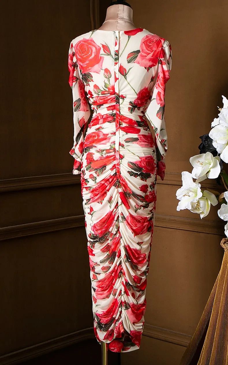 Midi Party Dinner Night Dresses Vintage Square Collar Clubwear