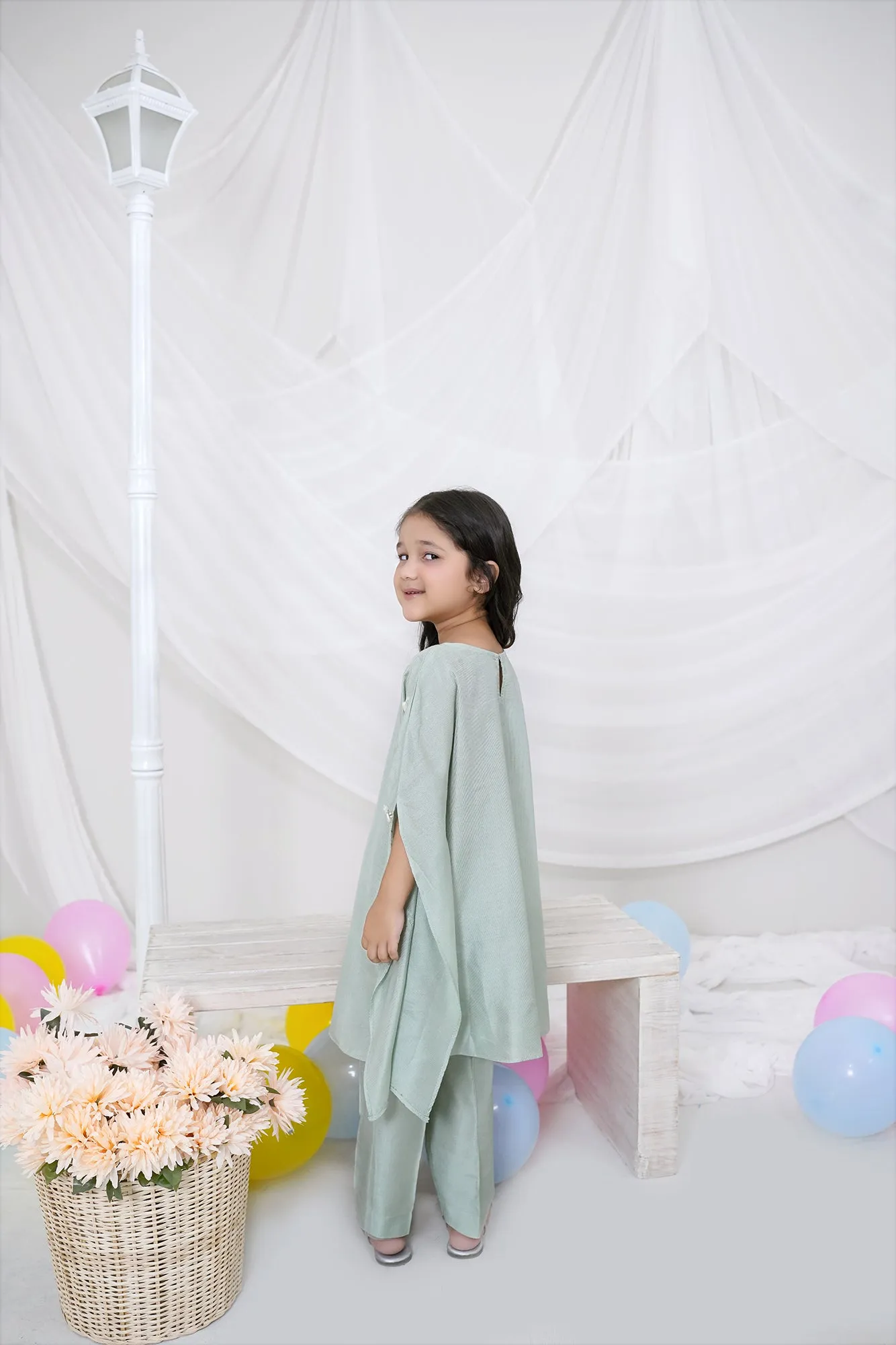 Mint Green Embroidered Chiffon
