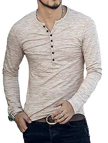 MLANM Men's Henley Shirt