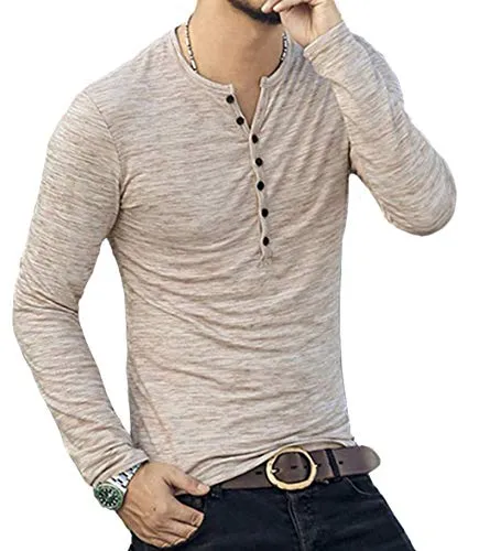MLANM Men's Henley Shirt