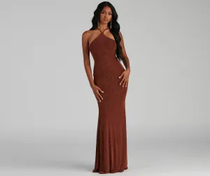 Moira Formal Open Charming Back Lurex Dress