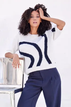 Monari S/S Knit with Black Swirl 807882
