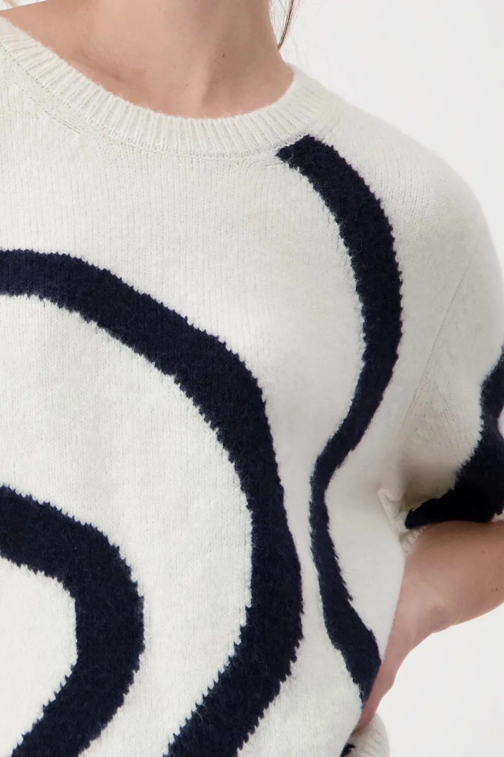 Monari S/S Knit with Black Swirl 807882