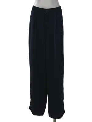 Navy Button High Waisted Pants