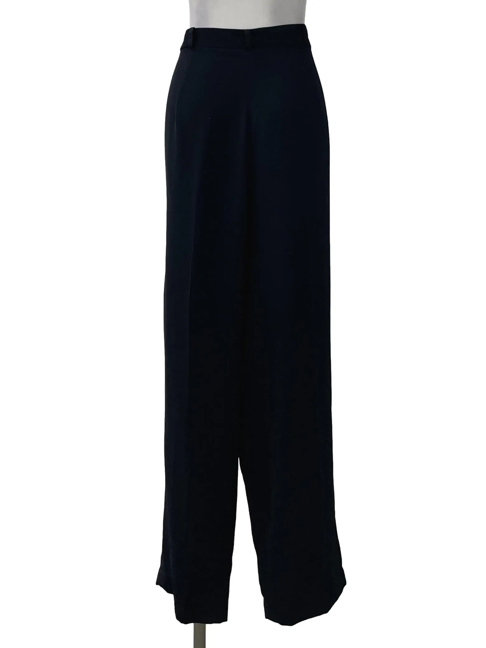 Navy Button High Waisted Pants