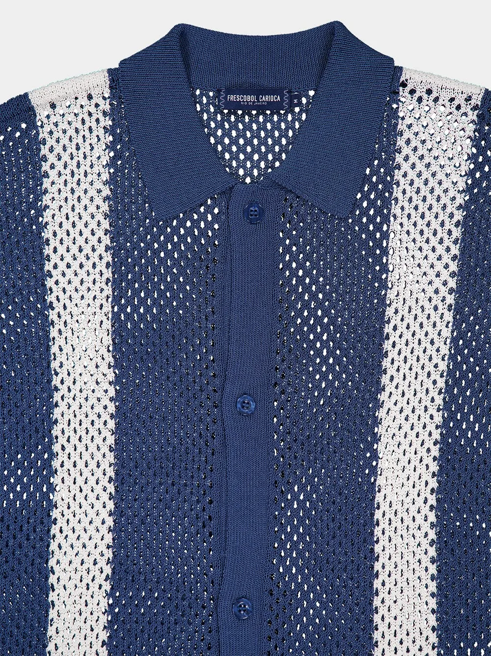 Navy Castillo Crochet Cardigan