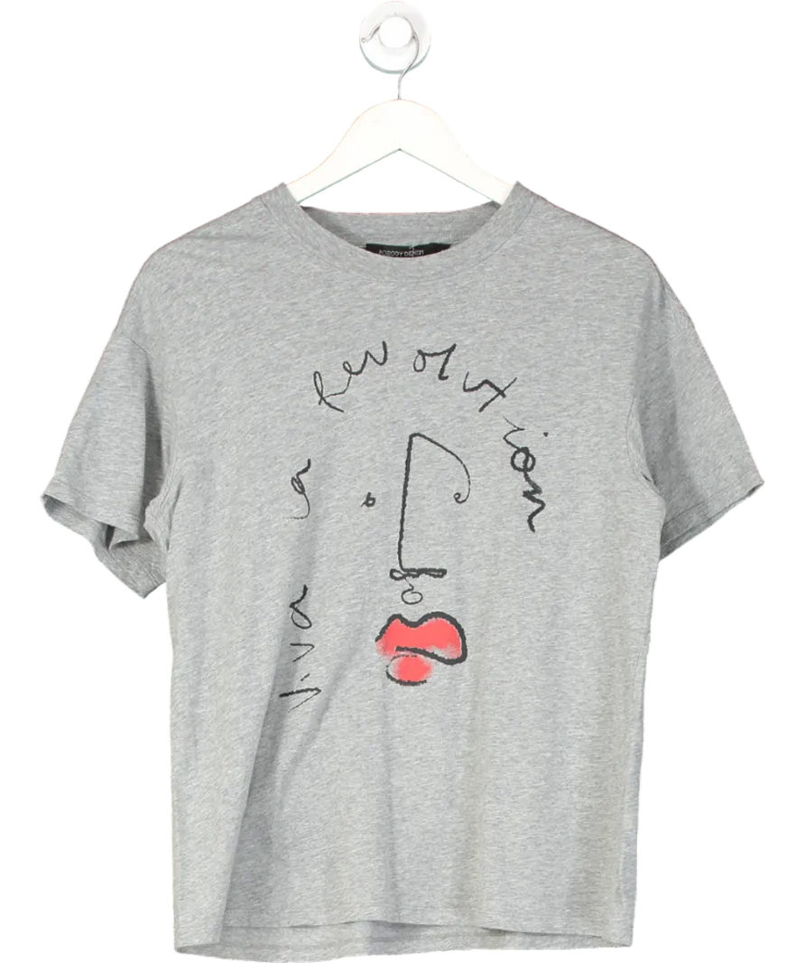 Nobody Denim Grey Revolution Flint T-shirt UK S