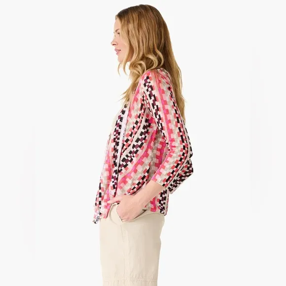 NWOT NIC ZOE PIXEL SUNSET 4-WAY CARDIGAN in Size X-Large