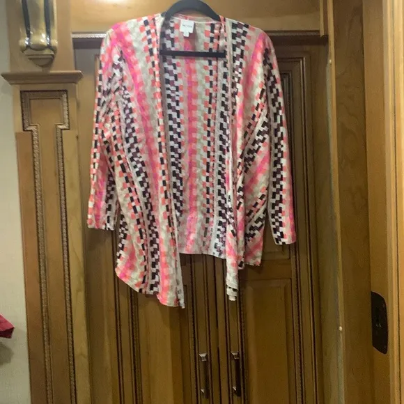 NWOT NIC ZOE PIXEL SUNSET 4-WAY CARDIGAN in Size X-Large