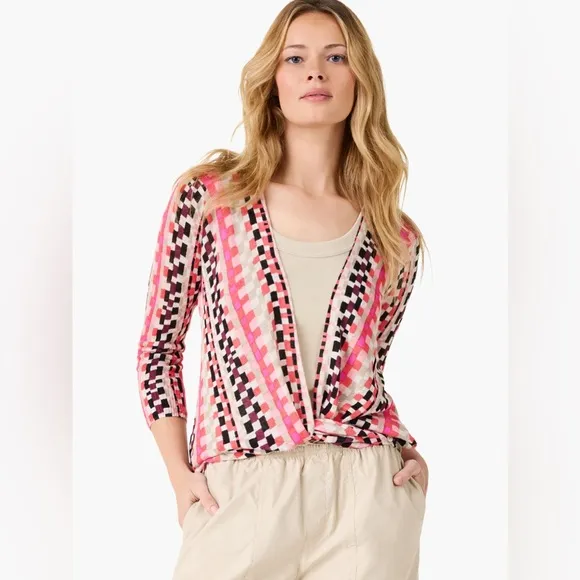 NWOT NIC ZOE PIXEL SUNSET 4-WAY CARDIGAN in Size X-Large