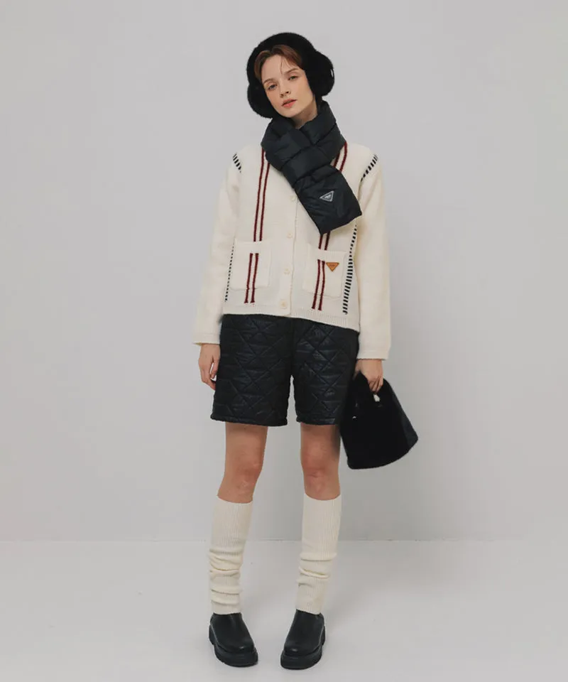 OBER Golf Stitch Wool Cardigan - Ivory