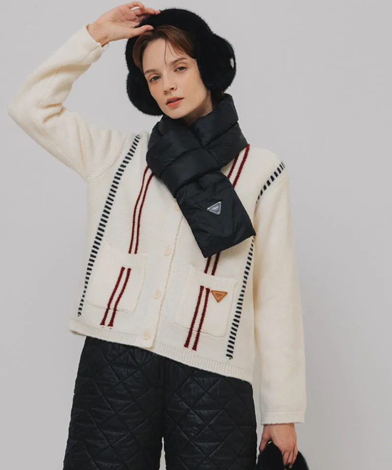OBER Golf Stitch Wool Cardigan - Ivory