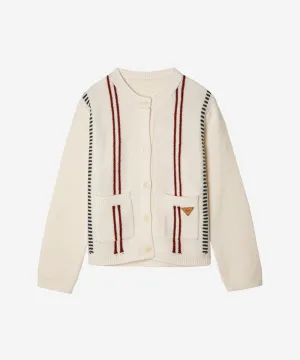 OBER Golf Stitch Wool Cardigan - Ivory