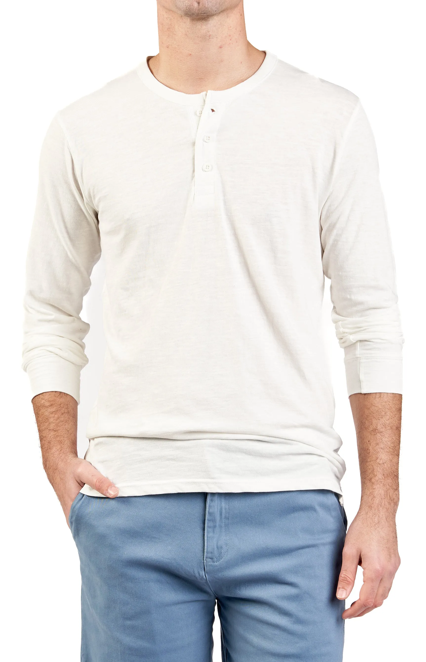 Onia Washed Slub Long-Sleeve Henley