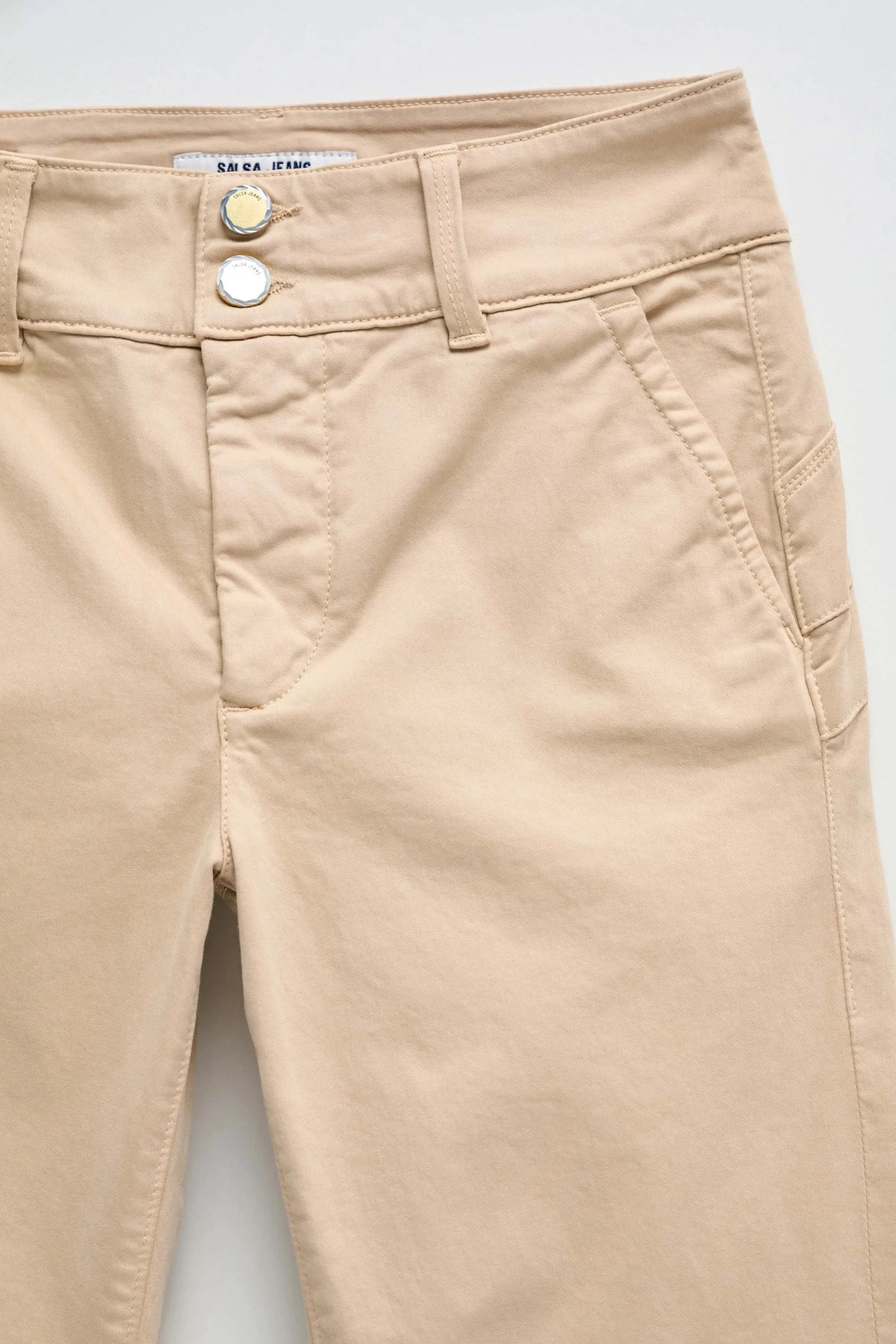 Pantalones SALSA Chinos Secret Push In Cropped Slim Beige