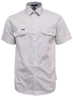 Pilbara Short Sleeve Check Double Pocket Shirt