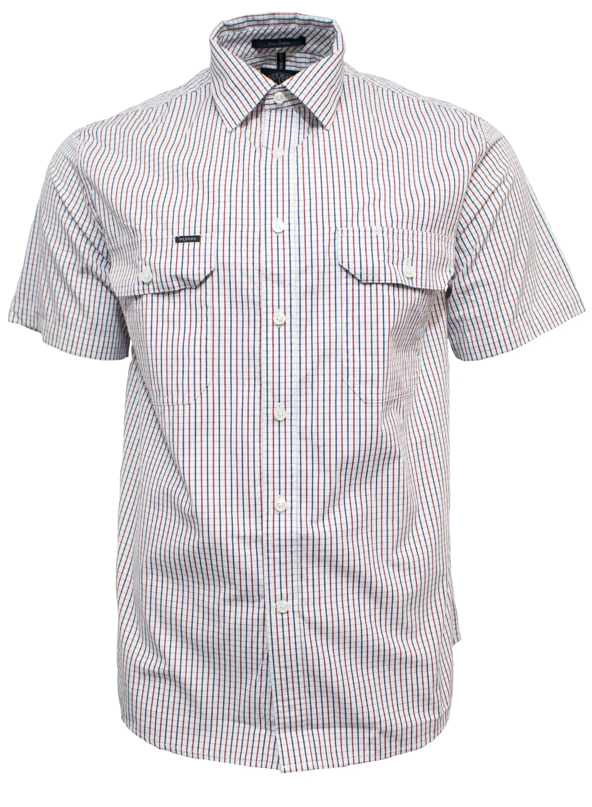 Pilbara Short Sleeve Check Double Pocket Shirt
